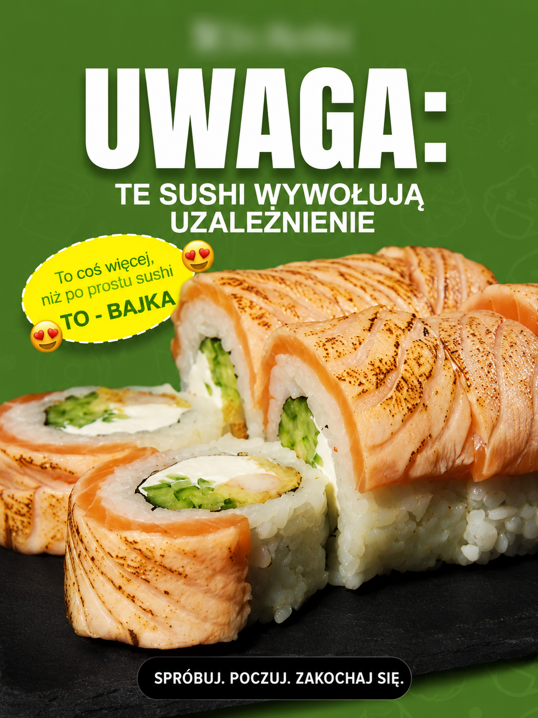Anonimowa kreacja Meta Ads — oferta sushi