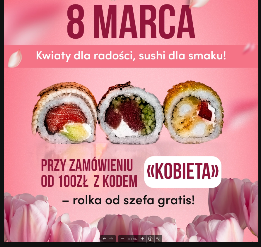 Anonimowa kreacja Meta Ads — oferta 8 marca